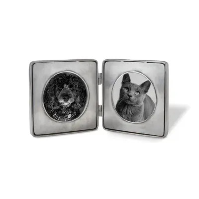 Piemonte Peltro Round Double Frame