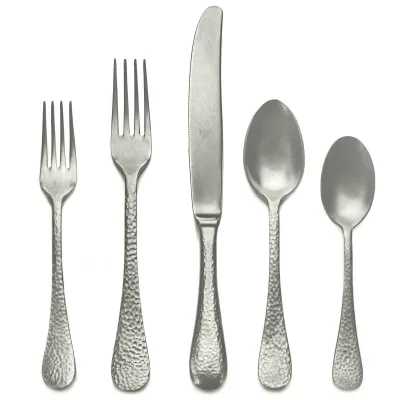 Epoque Pewter Champagne 5-Pc Setting (Table Fork, Table Knife, Dessert Spoon, Dessert Fork, USA Coffee Spoon)