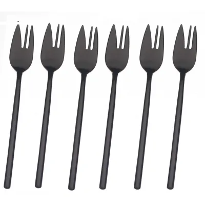 Due Oro Gold Nero Set Of 6 Cake Forks