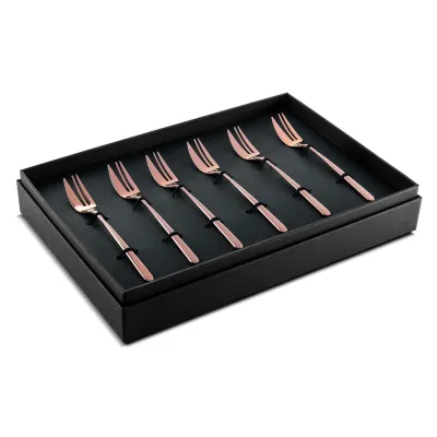 Linea Bronze Set Of 6 Cake Forks
