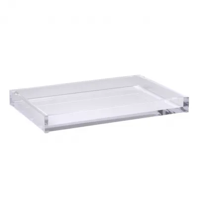 Ice Clear Lucite  Large Vanity Tray (10"W x 15"L x 1.75"H)