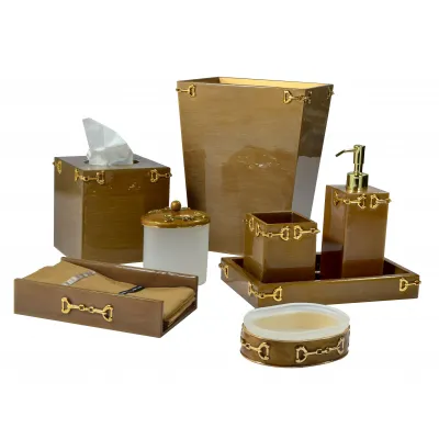 Hampton Cocoa Enamel/Gold Trim Bath Accessories