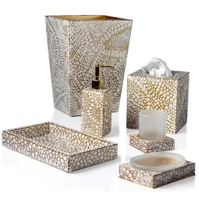 Prosecco Oatmeal/Ecru/Gold Enamel Bath Accessories