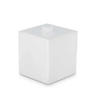 Ice White Lucite  Container (4"W x 5.25"H)