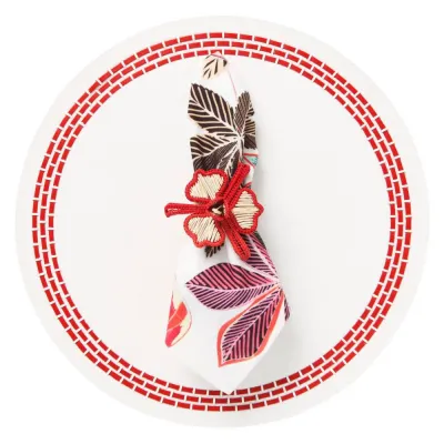 June Red Set of 4 Placemats 16 in Round