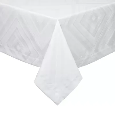 Brussels White Stain-Resistant Damask Table Linens