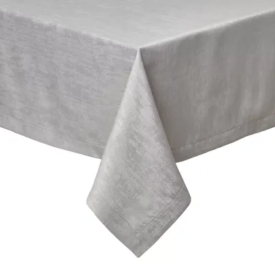 Lisbon Light Gray Stain-Resistant Damask Table Linens