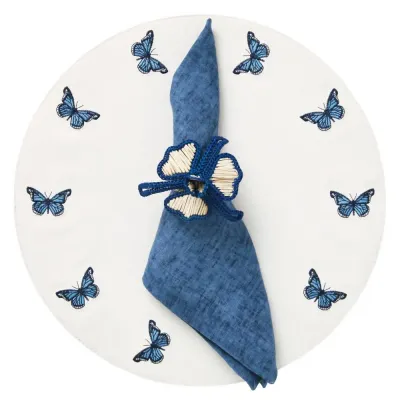 Mayfair Butterfly Placemats Set of Four Blue