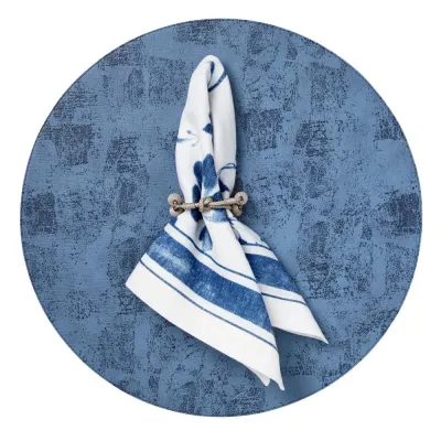 Naples Blue and White Set of 4 Napkins 20 x 20 in