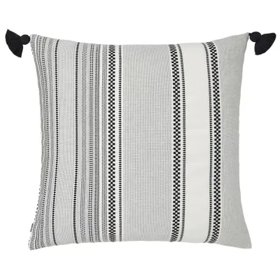 Ombre Black and White Pillow 22 x 22 in