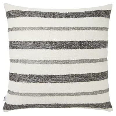 Terra Striped Gray Metallic Pillow 22 x 22 in