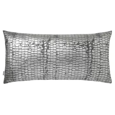 Terra Gray Metallic Pillow 12 x 24 in