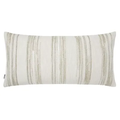 Terra Striped Beige Metallic Pillow 12 x 24 in