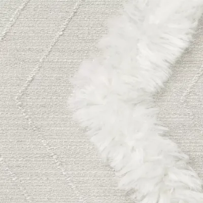 Terra Beige and White Pillow 12 x 24 in
