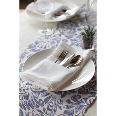 Santorini Stain-Resistant Print Table Linens