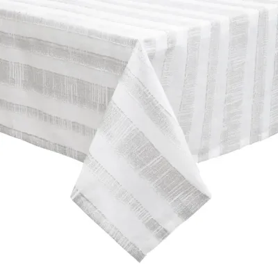 Seville White and Silver Table Linens