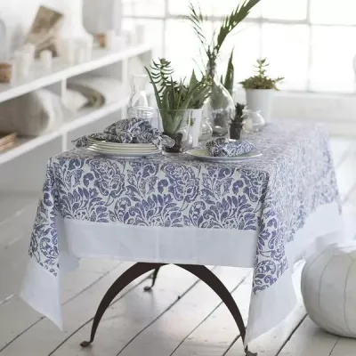 Santorini Stain-Resistant Print Table Linens