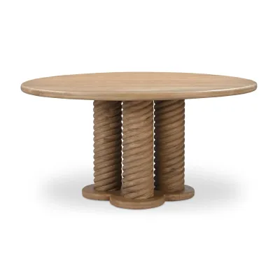 Treccia Oak Round Dining Table