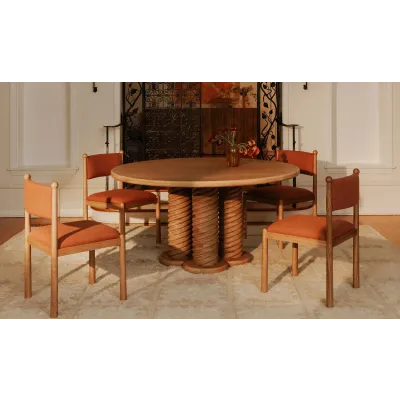 Treccia Oak Round Dining Table