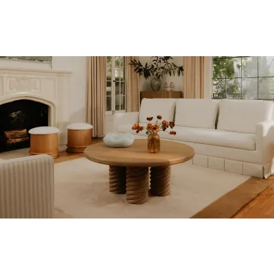 Treccia Oak Round Coffee Table