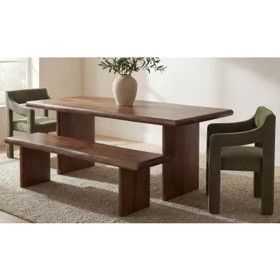 Lila Brown Dining Bench