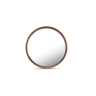 Alcott Walnut Round Mirror