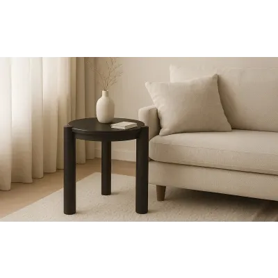 Jack Brushed Dark Brown Side Table