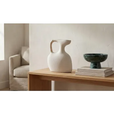 Vila Cream White Sculptural Vessel