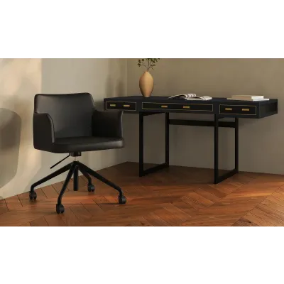 Morris PVC Black Office Chair