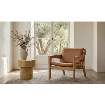 Corey Rustic Oak Side Table