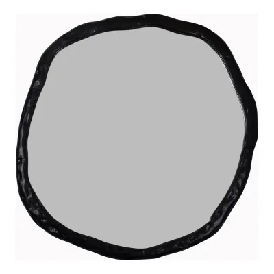 Foundry Large Round Mirror Black