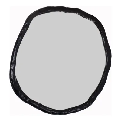 Foundry Large Round Mirror Black