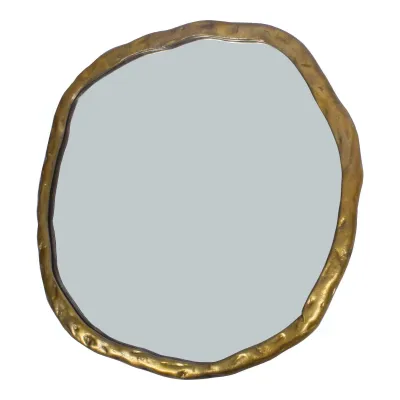 Foundry Large Round Mirror Gold