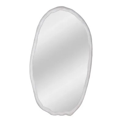 Foundry Oval Mirror White