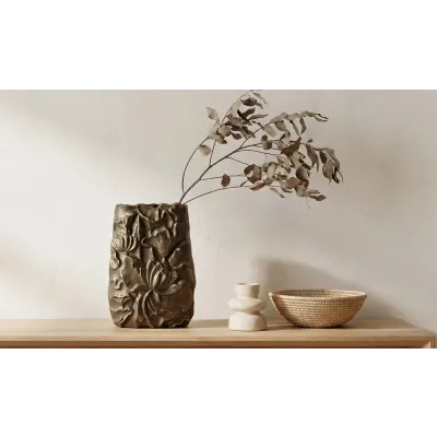 Sabine Antique Brass Cast Aluminum Vase