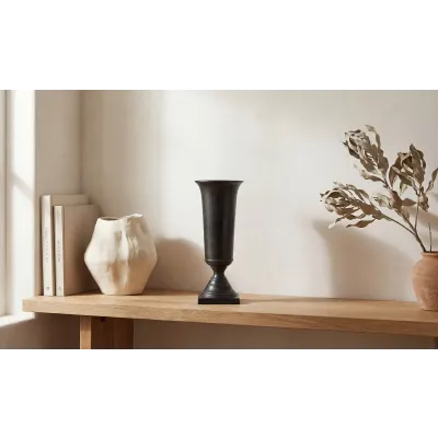 Cassia Black Cast Aluminum Vase