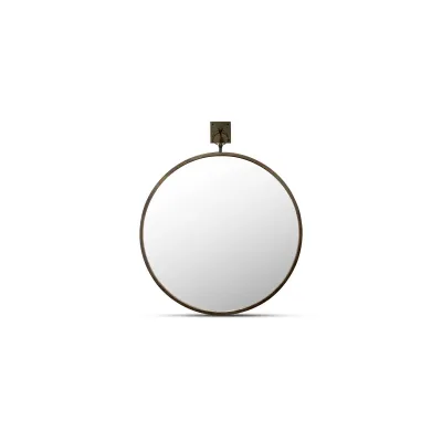 Cameo Aged Brass Round Mirror