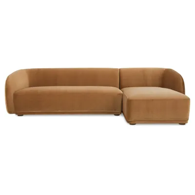 Faye Tan Faux Mohair Sectional Right