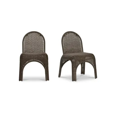 Kendall Brown Outdoor Dining Chair Set of Two
