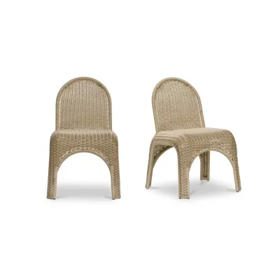 Kendall Natural Outdoor Dining Chair Set of Two