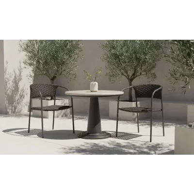 Zola Dark Brown Outdoor Dining Chair Set of Two