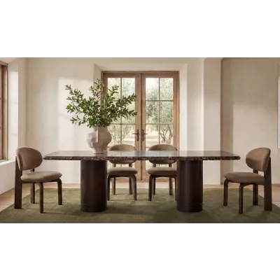 Daphne Dark Emperador Marble Dining Table Large