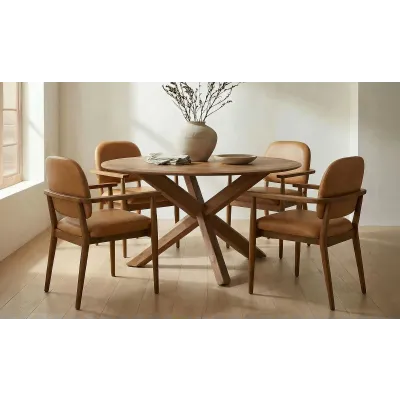 Norrie Brown Leather Dining Chair
