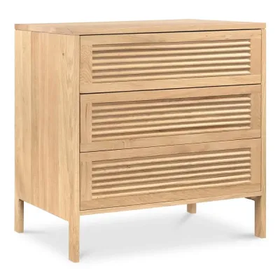 Teeda 3 Drawer Nightstand Natural
