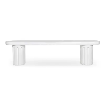 Eris Outdoor Dining Bench White