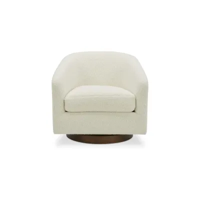 Oscy Faux Shearling White Swivel Chair