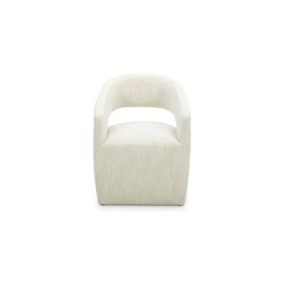 Barrow White Mist Rolling Dining Chair