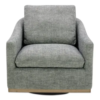 Linden Swivel Chair Slated Moss