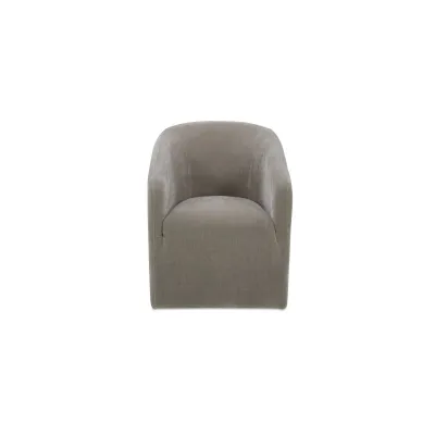 Sandy Taupe Rolling Dining Chair