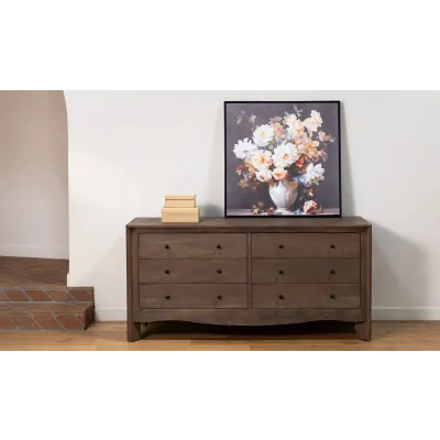 Mabel Dark Brown 6 Drawer Dresser